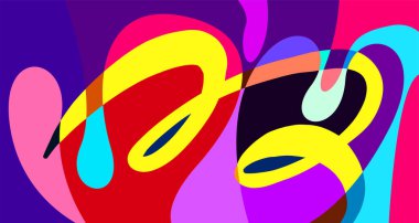 Vektör renkli soyut psikedelik sıvı ve akışkan arka plan tasarımı