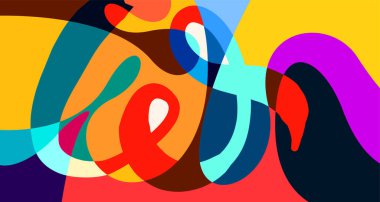 Vektör renkli soyut psikedelik sıvı ve akışkan arka plan tasarımı