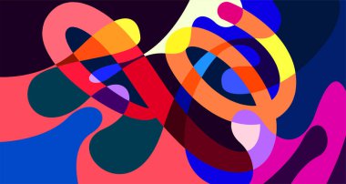 Vektör renkli soyut psikedelik sıvı ve akışkan arka plan tasarımı