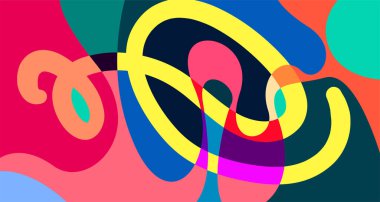 Vektör renkli soyut psikedelik sıvı ve akışkan arka plan tasarımı