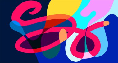 Vektör renkli soyut psikedelik sıvı ve akışkan arka plan tasarımı