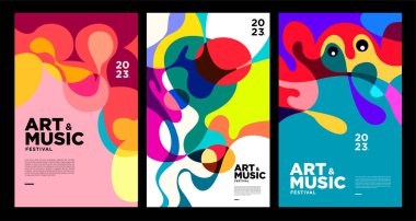 Summer Colorful Art and Music Festival Poster and Cover Template 2023 clipart