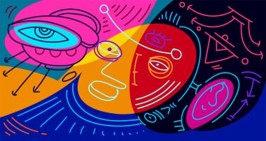 Soyut sıvı şekil. Sıvı geometrik tasarım. Geometrik, çizgiler, noktalar, batik, Endonezya desenli izole eğimli dalgalar. Vektör illüstrasyonları.