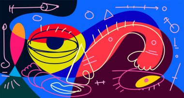 Soyut sıvı şekil. Sıvı geometrik tasarım. Geometrik, çizgiler, noktalar, batik, Endonezya desenli izole eğimli dalgalar. Vektör illüstrasyonları.