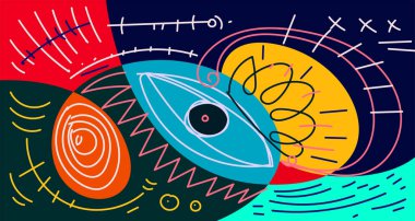 Soyut sıvı şekil. Sıvı geometrik tasarım. Geometrik, çizgiler, noktalar, batik, Endonezya desenli izole eğimli dalgalar. Vektör illüstrasyonları.