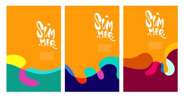 Vector Colorful Fluid and Liquid Summer Brochure Background Templates
