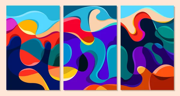 Vector Colorful Abstract Fluid Liquid Background Modern Minimalist Summer Design — Stock Vector