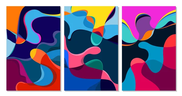夏季设计中的矢量彩色抽象流体和液体背景现代简约主义 — 图库矢量图片