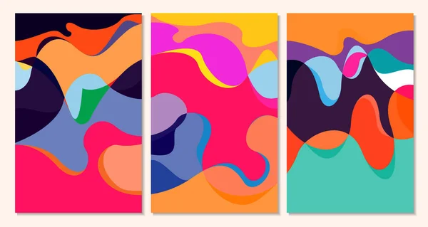 Vector Colorful Abstract Fluid Liquid Background Modern Minimalist Summer Design — Stock Vector