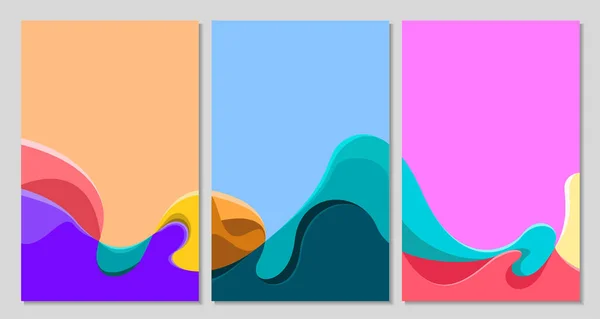 Vector Colorful Abstract Fluid Liquid Background Modern Minminalist Summer Design — 스톡 벡터