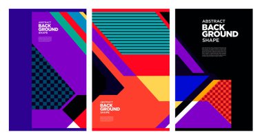 Yaz afişi tasarımı için vektör renkli geometrik soyut arkaplan