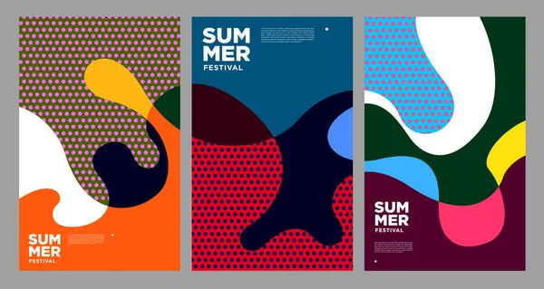 Vektor Bunte Flüssige Abstrakte Hintergrund Für Sommer Banner Design — Stockvektor
