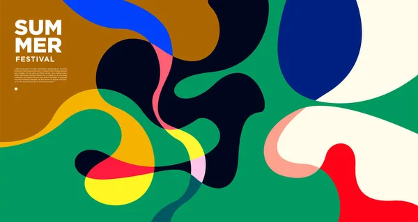 Fond Abstrait Fluide Coloré Vectoriel Pour Conception Bannière Été — Image vectorielle