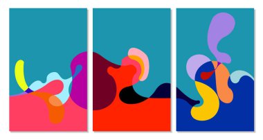 Yaz afiş tasarımı şablonu için vektör renkli sıvı soyut arkaplan