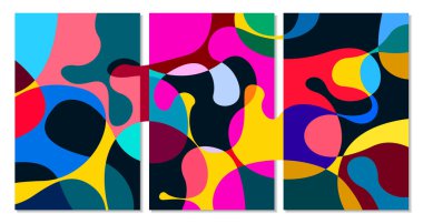 Yaz afiş tasarımı şablonu için vektör renkli sıvı soyut arkaplan