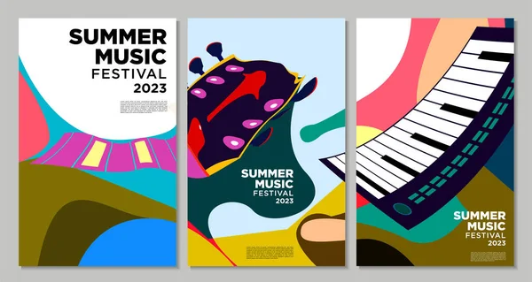 stock vector Vector illustration colorful summer music festival banner design template