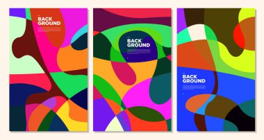 Sancak tasarımı şablonu için vektör çizimi renkli sıvı ve sıvı soyut