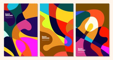 Sancak tasarımı şablonu için vektör çizimi renkli sıvı ve sıvı soyut