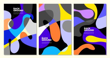 Sancak tasarımı şablonu için vektör çizimi renkli sıvı ve sıvı soyut