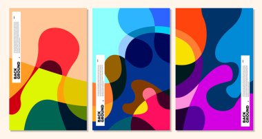 Sancak şablonu tasarımı için vektör çizimi renkli sıvı ve sıvı soyut