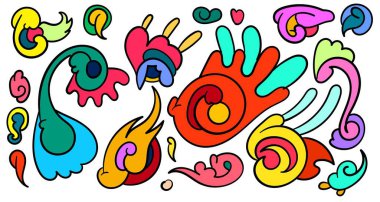 Soyut karalama süsü Endonezya çağdaş batik desen tasarımı