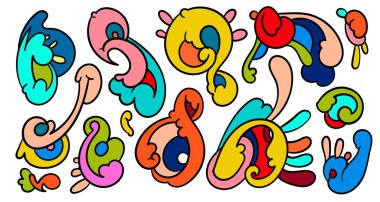 Soyut karalama süsü Endonezya çağdaş batik desen tasarımı