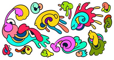 Soyut karalama süsü Endonezya çağdaş batik desen tasarımı