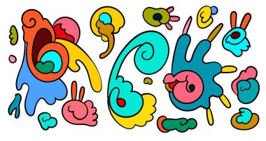 Soyut karalama süsü Endonezya çağdaş batik desen tasarımı