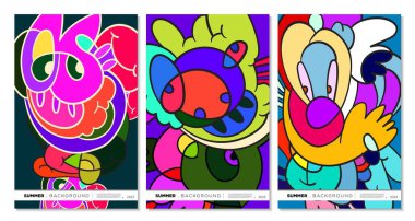 2023 yaz tasarımı için vektör renkli soyut sıvı, sıvı ve karalama sanat arka planı