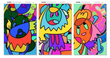 2023 yaz tasarımı için vektör renkli soyut sıvı, sıvı ve karalama sanat arka planı