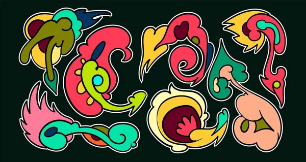 Abstract Doodle Ornament Індонезія Contemporary Batik Vector Illustration Design — стоковий вектор