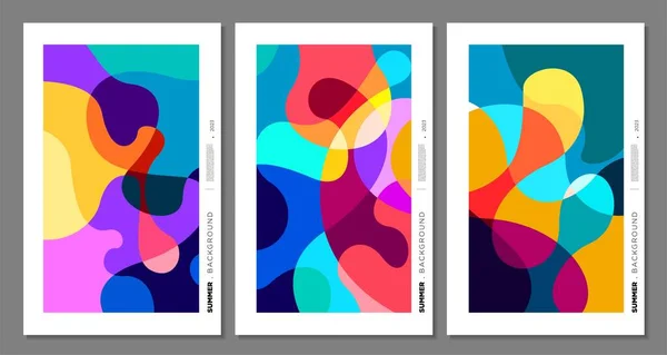 Vector Kleurrijke Abstracte Vloeistof Vloeistof Doodles Kunstachtergrond Voor Zomer Ontwerp — Stockvector