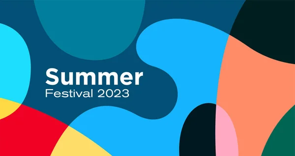 Vektor Bunte Abstrakte Flüssigkeit Hintergrund Für Sommerfestival 2023 Design — Stockvektor