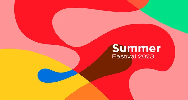 Fundo Colorido Fluido Abstrato Vetor Para Projeto Festival 2023 Verão — Vetor de Stock