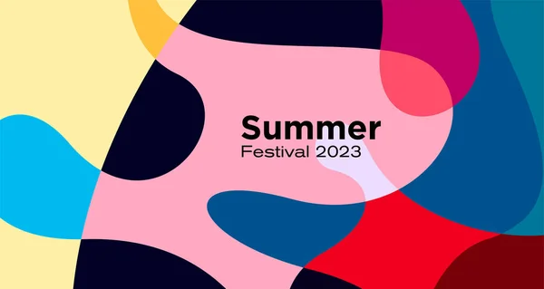 2023年夏季节庆设计的矢量彩色摘要流体力学背景 — 图库矢量图片