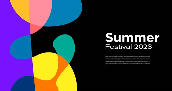 Fond Abstrait Liquide Coloré Vectoriel Pour Design Festival Été 2023 — Image vectorielle
