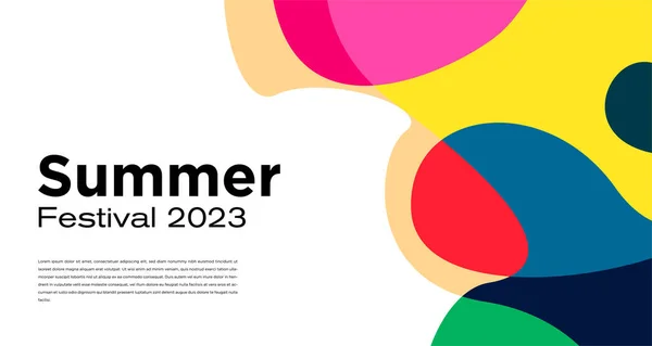 Fond Abstrait Liquide Coloré Vectoriel Pour Design Festival Été 2023 — Image vectorielle