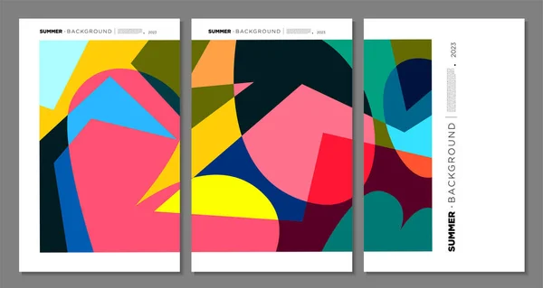 夏祭りの設計のためのベクトル多彩な抽象幾何学および液体の背景 — ストックベクタ