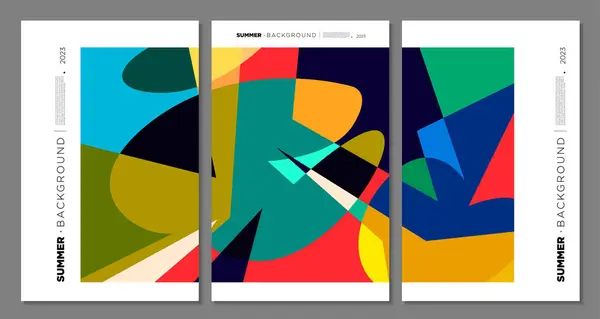 Vektor Farbenfroher Abstrakter Geometrischer Und Flüssiger Hintergrund Für Die Gestaltung — Stockvektor