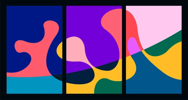 夏のデザインのためのベクトル多彩な抽象液体と流動背景 — ストックベクタ