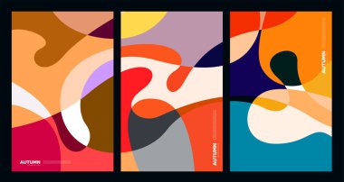 Sonbahar ve sonbahar sezonu tasarımı için Vektör Renkli Soyut Sıvı ve Sıvı Arkaplan