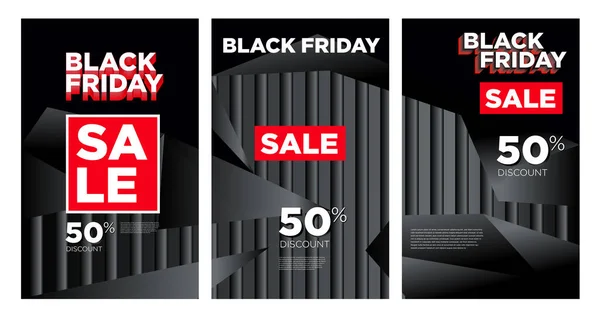 Black Friday Banner Und Poster Sale Discount Mit Black Abstract — Stockvektor