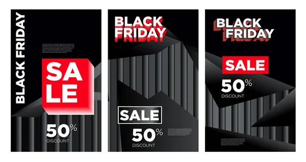 Black Friday Banner Und Poster Sale Discount Mit Black Abstract — Stockvektor