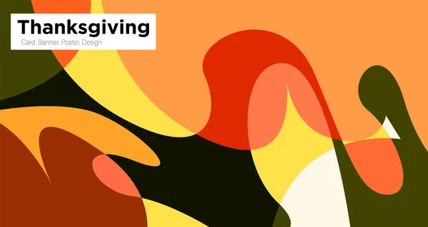 Открытки День Благодарения Осенью Шаблон Дизайна Баннера Баннера Оранжевых Цветах — стоковый вектор