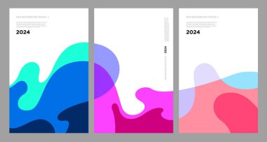 Sancak şablonu 2024 için vektör çizimi renkli sıvı ve sıvı soyut