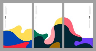 Sancak şablonu 2024 için vektör çizimi renkli sıvı ve sıvı soyut