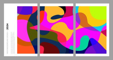 Sancak şablonu 2024 için vektör çizimi renkli sıvı ve sıvı soyut