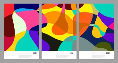 Sancak şablonu 2024 için vektör çizimi renkli sıvı ve sıvı soyut