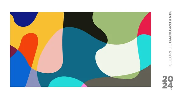 夏のコレクション2024の設計のためのベクトル多彩な液体そして流動的な背景 — ストックベクタ