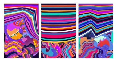 Vektör renkli soyut psikedelik sıvı ve sıvı arkaplan modeli 2024 tasarım